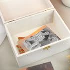 Personalised White Memory Box With Gold Heart - Add any message