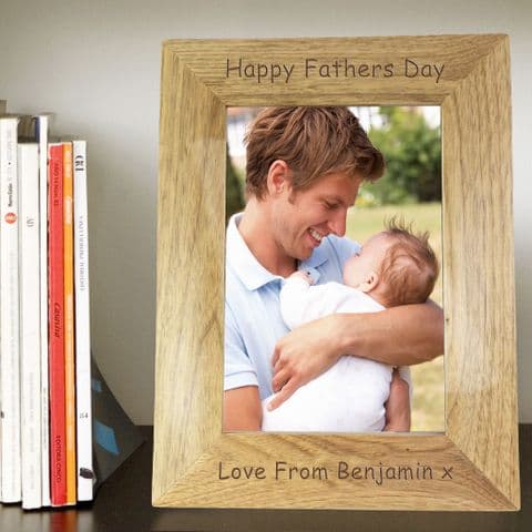 Personalised Wooden 5x7 Photo Frame Engraved With Any Message