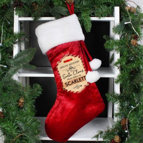 Personalized Special Delivery From Santa Christmas Stocking Add Any Name
