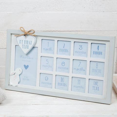 Petit Cherie My First Year Wooden Photo Frame Blue