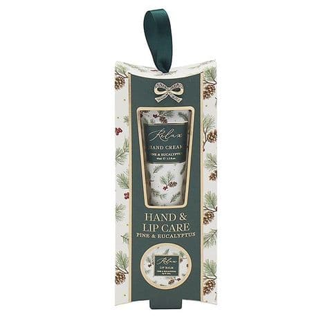 Pine & Eucalyptus Christmas Hand Cream & Lip Balm Gift Set
