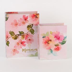 Pretty Floral Decorative Storage Boxes Book Shape Design Home Office Storage Boxes