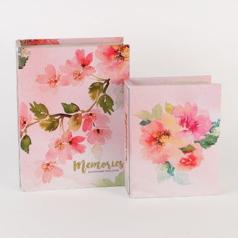 Pretty Floral Decorative Storage Boxes Book Shape Design Home Office Storage Boxes