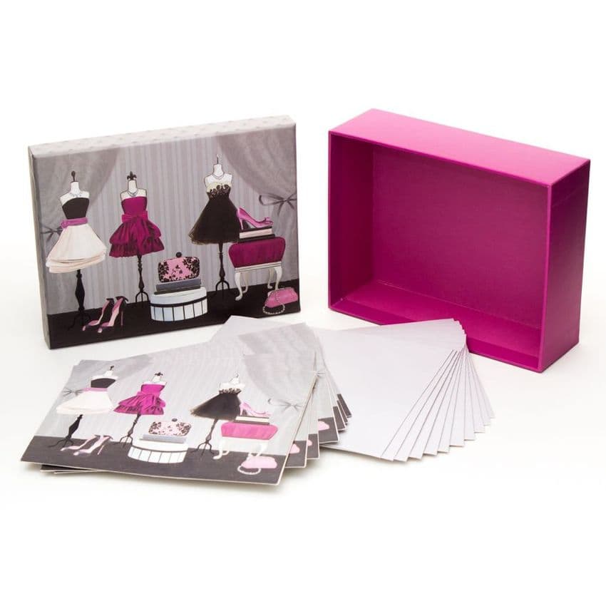 Pretty Set Of Note Cards = Fashion Inspired Design = Notelet gift set and writing set