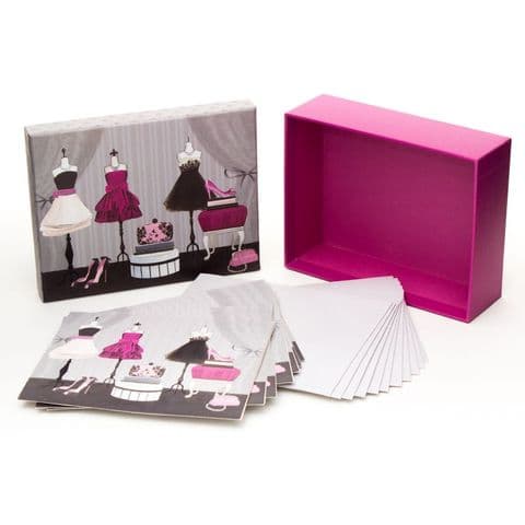 Pretty Set Of Note Cards = Fashion Inspired Design = Notelet gift set and writing set