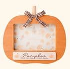 Pumpkin Shaped Photo Frame Autumn Home Accessory - Orange Wooden Frame