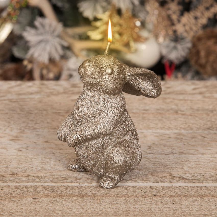 Rabbit Candle Christmas Woodland Decoration rabbit shaped candle