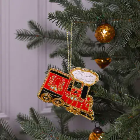 Red Velvet Royal Train Christmas Tree Decoration