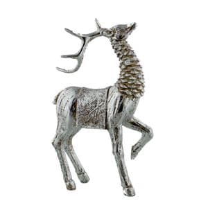 Reindeer Figurine Resin Hand Painted Silver Deer Christmas Ornament Deer Decor