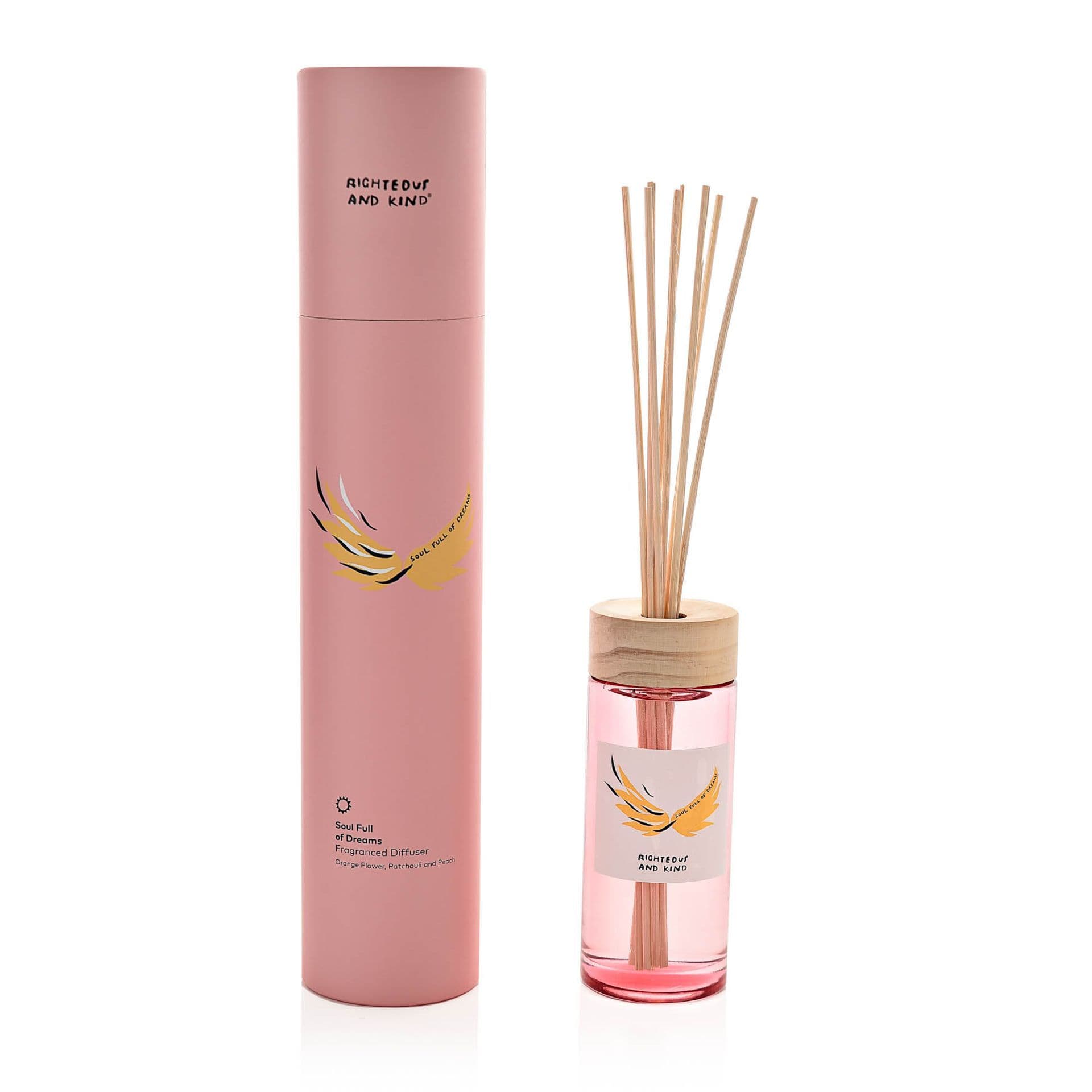 Righteous and Kind Pink angel wings Scented reed diffuser in pink ...