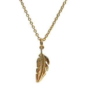 Righteous & Kind 22k Gold Plated Feather Necklace