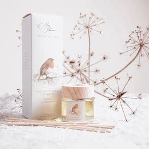Robin Redbreast Design Reed Diffuser by Meg Hawkins - Orange & Cinnamon Fragrance