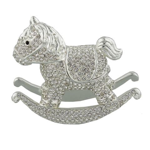 Rocking Horse Trinket Box & Luxury Cake Topper Gift New Baby and Christening Gift