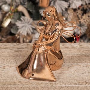Rose Gold Ceramic Angel Ornament Christmas Decoration