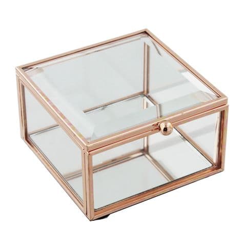 Rose Gold Jewellery Box 9x9cm