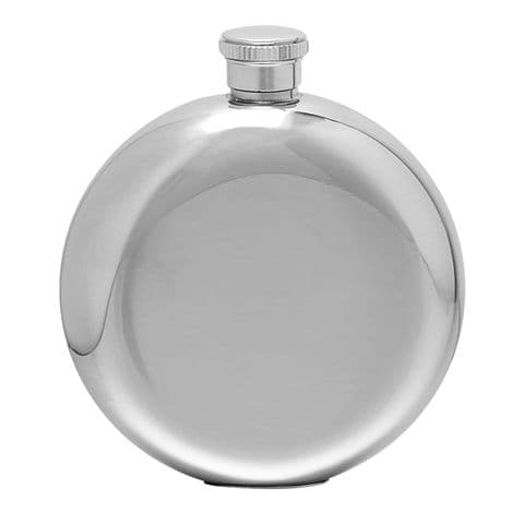 Round 5oz Stainless Steel Hip Flask by Harvey Makin