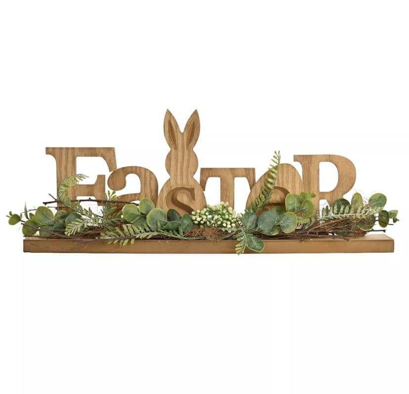 Rustic Wooden Easter Mantel Plaque
