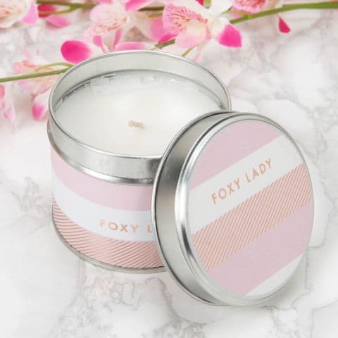 Scented Candle Tin Table Gift Favour Foxy Lady