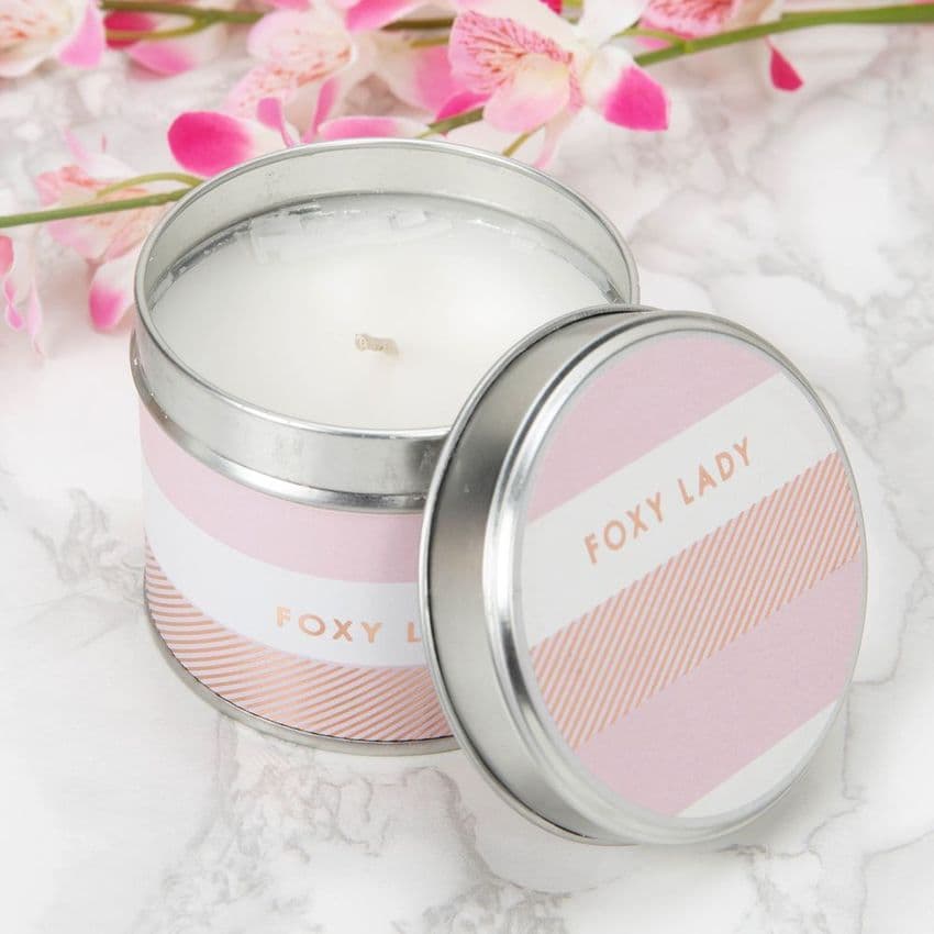 Scented Candle Tin Table Gift Favour Foxy Lady