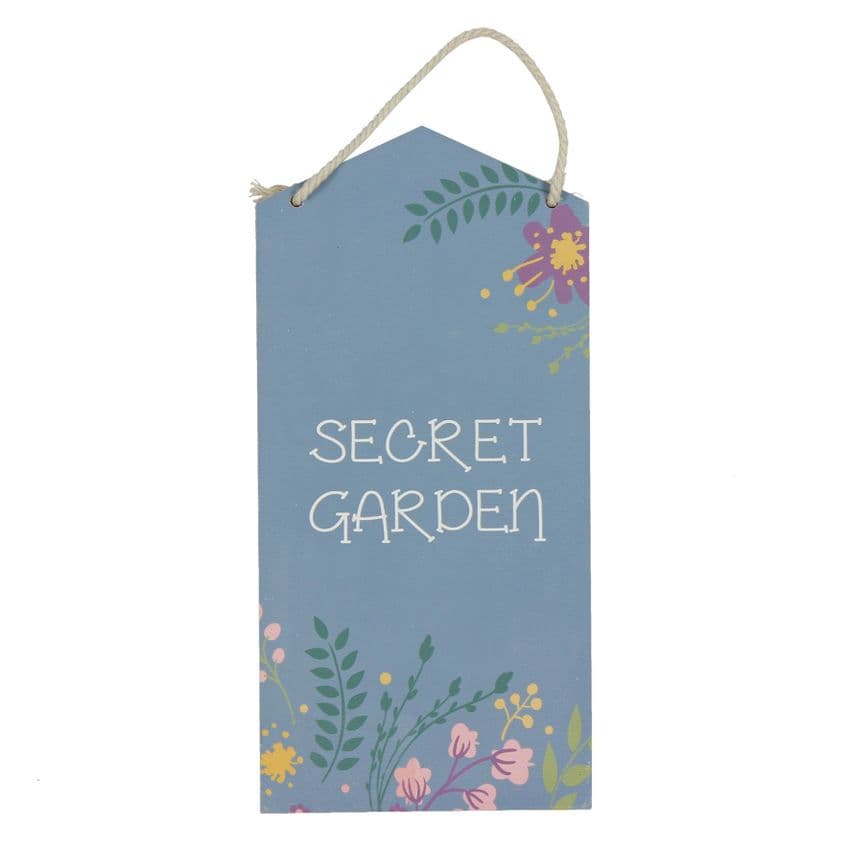 Secret Garden Hanging Wooden Plaque Sign For The Garden