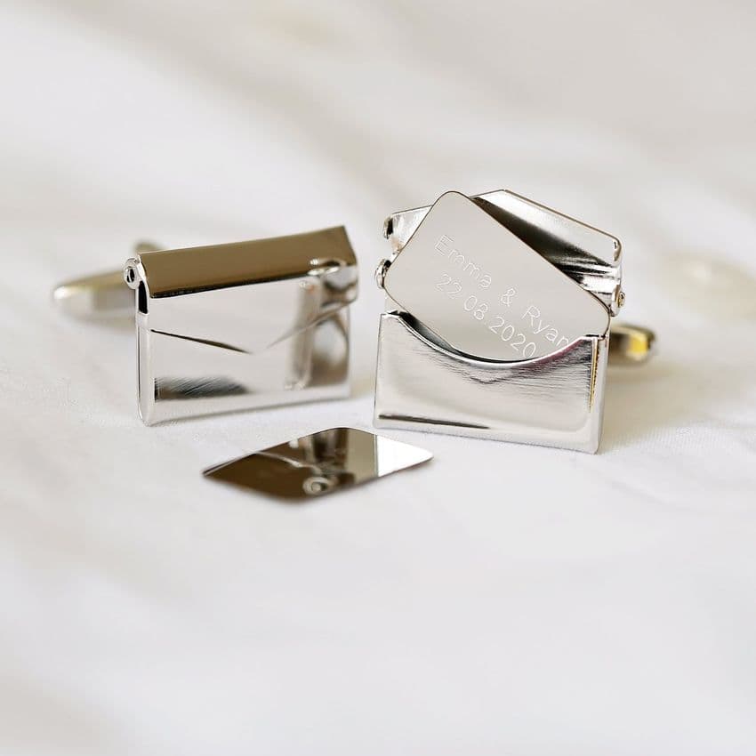 Secret Message Personalised Engraved Cufflinks - Unique gift for men