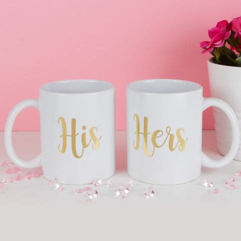 Set of 2 His & Hers Valentine Mugs Gift