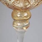 Set of 3 Large Gold Glass Goblet Style Candle Holders Luxury Table Centerpiece