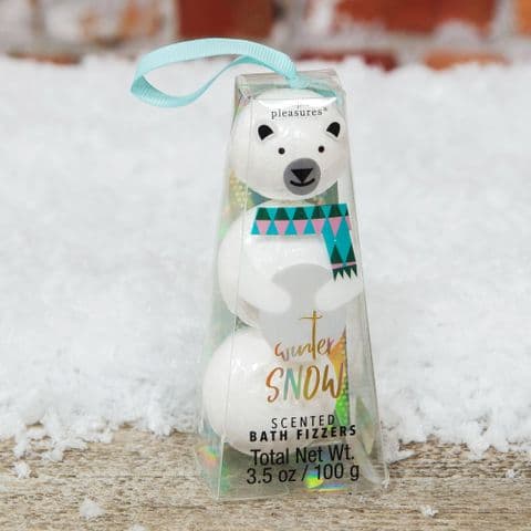 Set Of 3 Polar Bear Bath Bombs Winter Snow Fragrance Gift