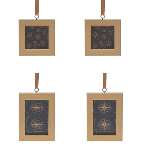 Set Of 4 Gold Mini Photo Frames Christmas Tree Decoration Gift *SPECIAL OFFER*