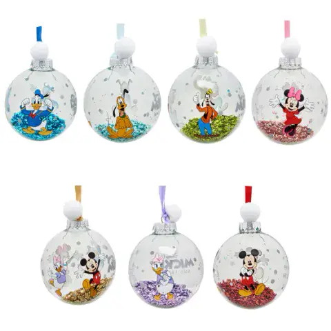Set Of 7 Disney Mickey & Friends Christmas Baubles