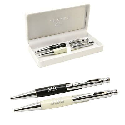 Set of Mr and Mrs Pens In Presentation Box - High Quality Pen Set Wedding Gift