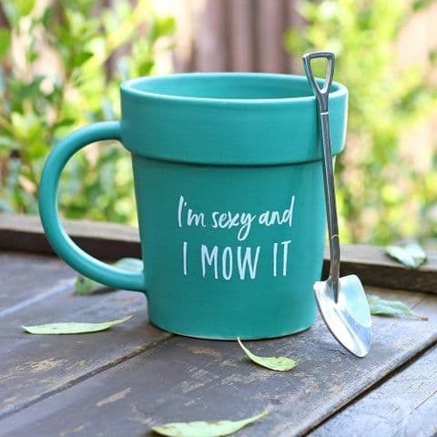 Sexy And I Mow It Plant Pot Mug Gift For Garden Lovers