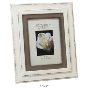 Shabby Chic Photo Frame - White Wooden Distressed Photo Frame - 4 x 6