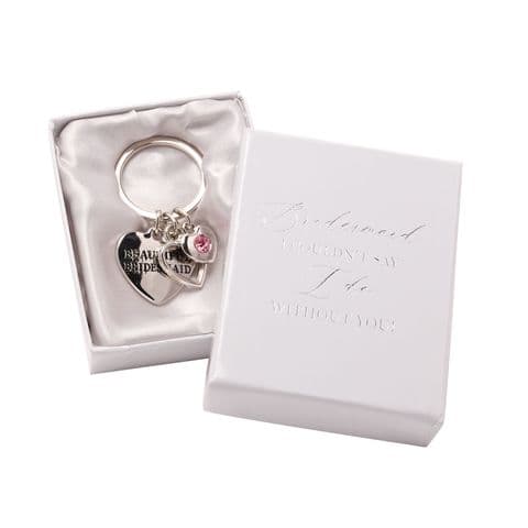 Silver Bridesmaid Charm Keyring in Gift Box