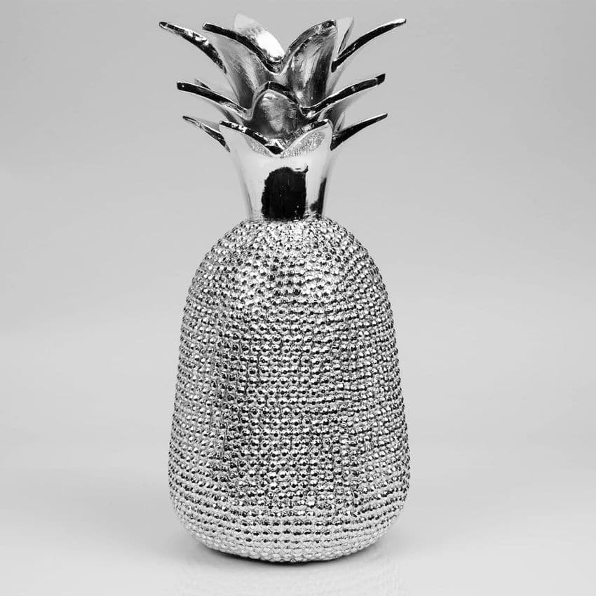 Silver Diamante Look Pineapple Home Ornament - Glitz and glamour home accessory