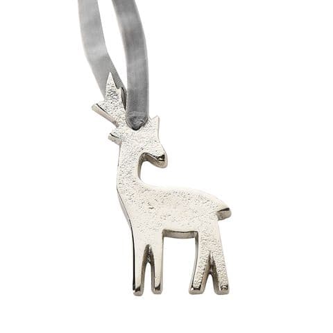 Silver Metal Reindeer Hanging Decoration Christmas Ornament