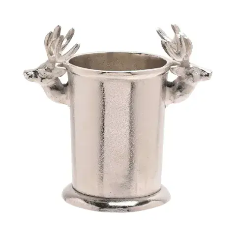 Silver Metal Stag Bottle Chiller Holder Christmas Tableware