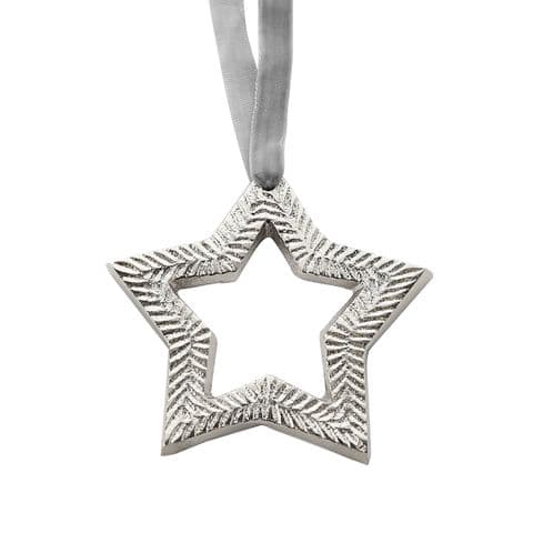 Silver Metal Star Hanging Decoration Christmas Ornament