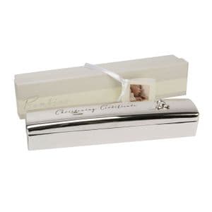 Silver Plated Christening Certificate Box By Bambino Baby Gift