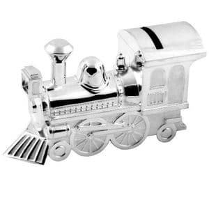 Silver Plated Train Money Box - Gifts For Baby and Christening - Christening Keepsake For Babies