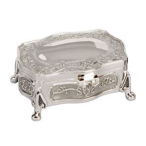 Silver Plated Vintage Look Trinket Jewellery Box - Special Luxury Jewellery Presentation Box