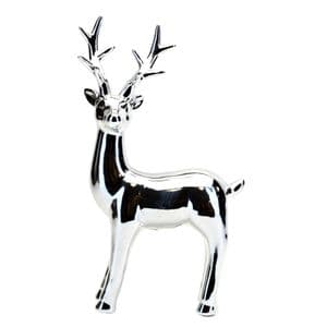 Silver Standing Reindeer 28cm Christmas Ornament
