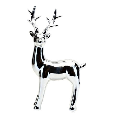 Silver Standing Reindeer 28cm Christmas Ornament