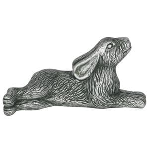 Silver Terracotta Hare Lying Down Garden Ornament
