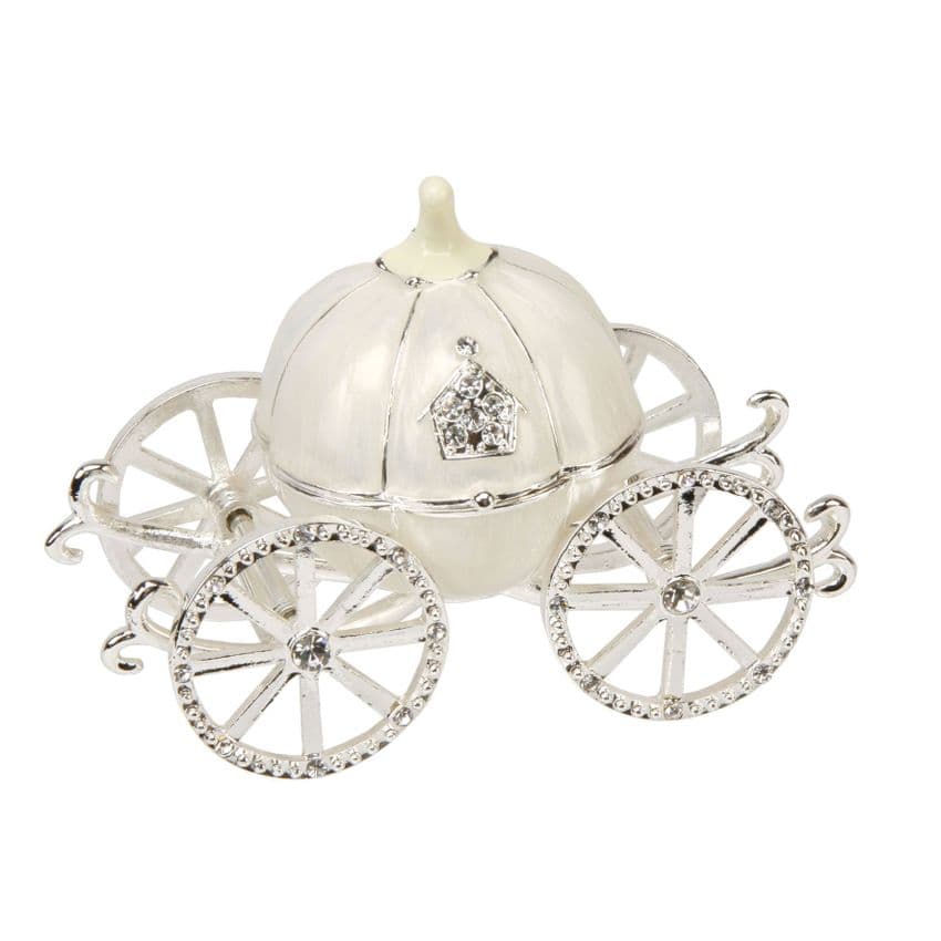 Small Cinderella Carriage Minature Trinket Box Baby Gift and Cake Topper