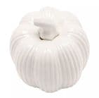 Small White Ceramic Pumpkin Ornament 9.5cm - Autumn Home Accessories