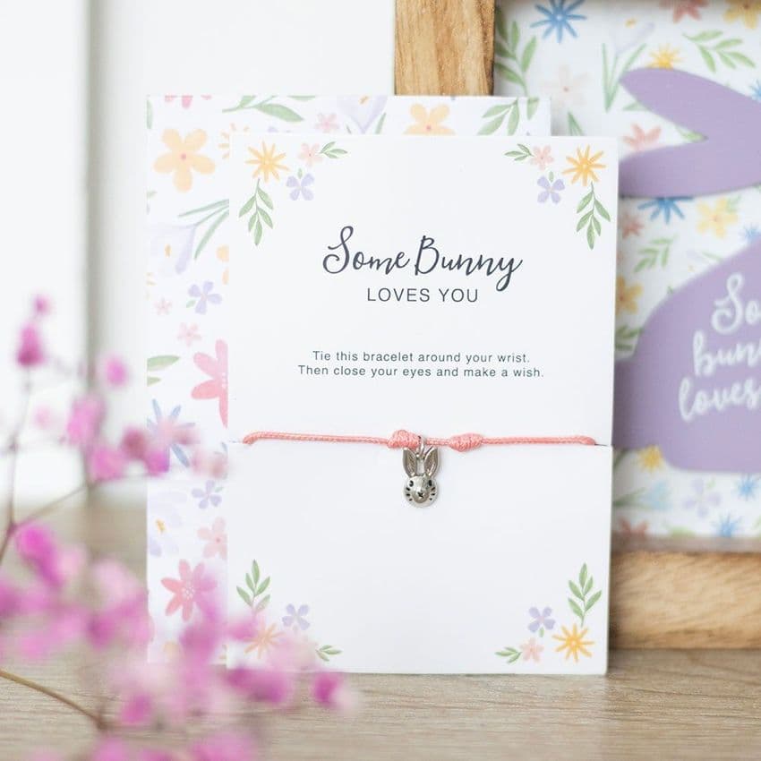 Some Bunny Loves You Charm Bracelet Gift For Easter and spring birthdays