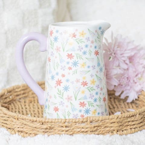 Spring Flowers Ceramc Flower Jug Vase -