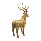 Standing Gold Metallic Stag Christmas Ornament Decoration Statue
