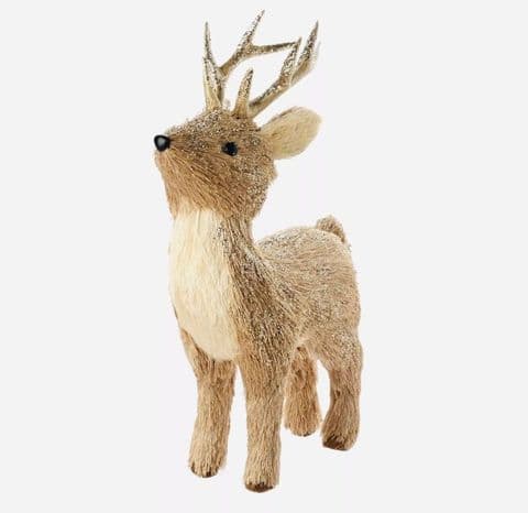 Standing Straw Reindeer – Rustic Woodland Christmas Decoration (21cm)